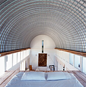 Vaulted ceiling with sleeping platform