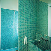 Mosaic tiled bathroom