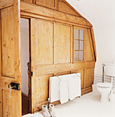 Pine panelled partition