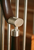 leather and steel hand rail detail