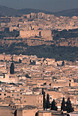 Blick auf die Stadt und die Medina in Fez Marokko