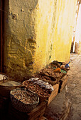 Nut and seed stall in the medina in Fez Morocco