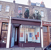Exterior of modernized art gallery shop front