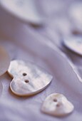 Mother of pearl heart shaped buttons