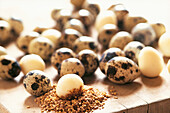 Quail eggs with roasted sesame salt