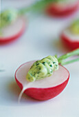 Radishes with watercress butter