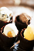 Ice-cream in chocolate cups