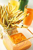 Grissini and rouille dip