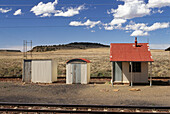 Railroad shacks near Bethulie in the Free State in South Africa