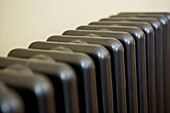 Black painted radiator in London home