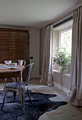 Antique storage draws in dining room of Kingston home,  East Sussex,  England,  UK