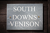 'South Downs venison' sign in Petworth West Sussex Kent