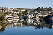 View of Noss Mayo one of the most unspoilt havens in South Devon on the south bank of Newton Creek off the River Yealm about 10 miles east of Plymouth