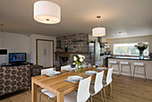 Contemporary open plan living dining and kitchen area