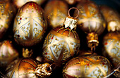 Decorative golden glass baubles