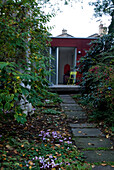 Summerhouse and garden path