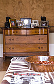Wooden chest of drawers in luxury living room
