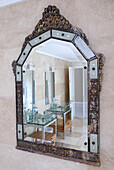 Bright and luxury bathroom reflected in mirror