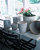 Plant pots of window sill