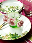 Colourful patterned floral tableware