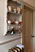 Wall mounted cabinet in kitchen of London home UK