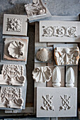 Ornate plasterwork in historic Yeovil Somerset, England, UK