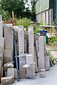 Marble and stone in preparation workshop exterior UK