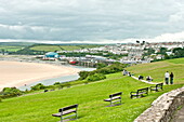 Elevated view of Padstow, Cornwall, England, UK