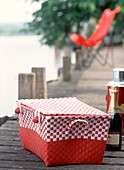 Champagne picnic on the riverbank
