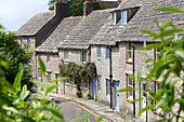 Stone terraced cottages in Worth Matravers Dorset England UK
