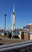 Modern landmark in Old Town harbour Portsmouth England UK