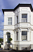 White facade of three storey Victorian Villa in Tunbridge Wells Kent England UK
