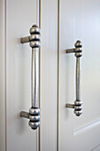 Metal door handles in Woodchurch home Kent England UK