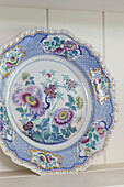 Decorative plate in East Sussex home, England, UK