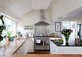 Stainless steel oven in contemporary Sussex kitchen UK