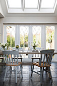 Dining room in conservatory extension of Shoreham by Sea home   West Susses   England   UK