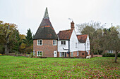 Twin Kiln Oast house built in early 1900s converted in 1980 Kent UK