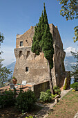 Exterior facade of coastal villa on Amalfi coast South West Italy