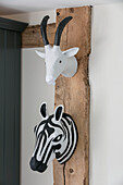 Wall mounted animal heads in Hampshire home UK