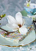 Easter Table setting with Magnolia