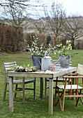 Artisan Easter garden table and making a wreath