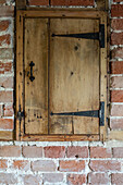 Stripped door detail in period cottage