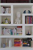 Bust on bookcase