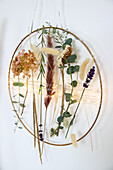 DIY-Flower Hoop with dried flowers and fairy lights