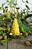 Honey candle as a fir tree