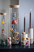 Dried flowers in glass