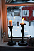 Candles on window sill