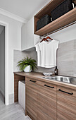 Modern laundry room with woodwork