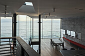 View of the sea from the landing above the kitchen and dining area