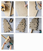 Step-by-step instructions for building a wooden fir tree as a DIY project